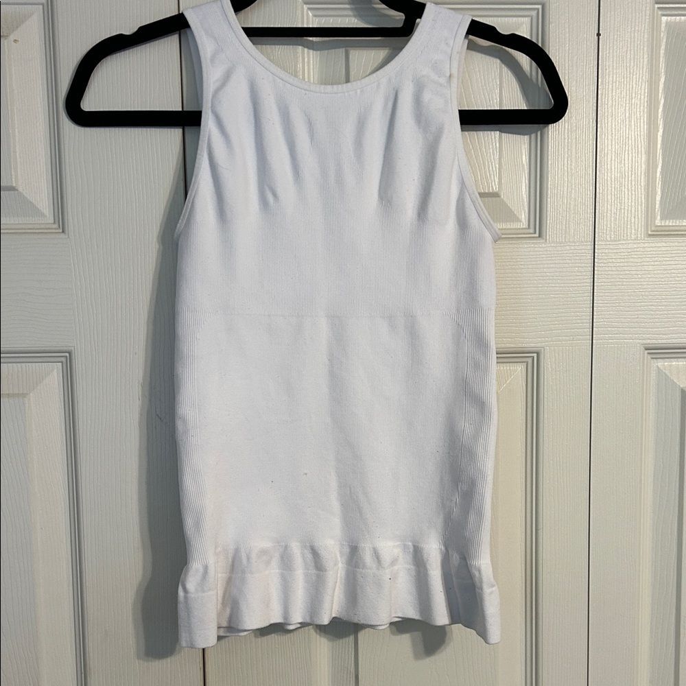 CAMISHAPER Size Large White Peplum Hem Shapewear Smoothing Tank Slimming - Picture 5 of 5